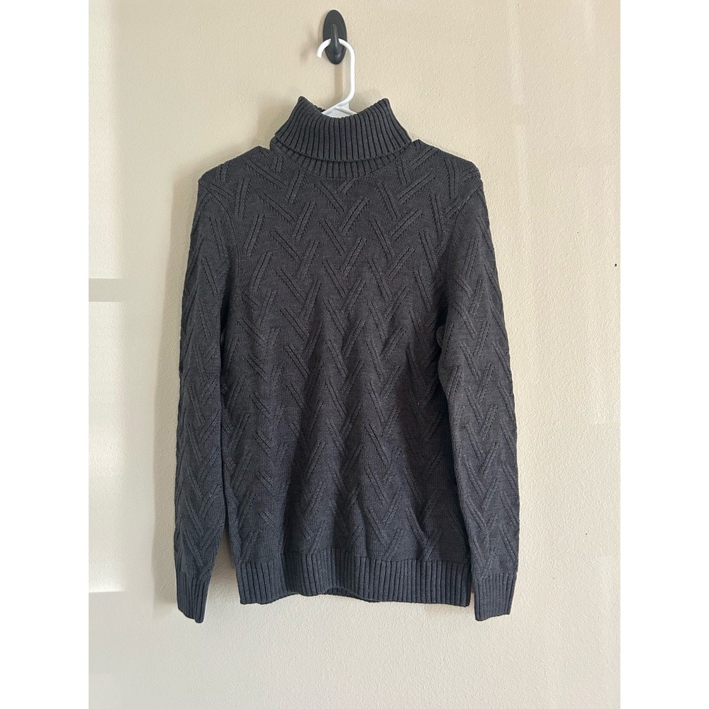 Piombo Men's Charcoal Turtleneck Sweater Textured Knit Size SM‎ NWT MSRP $72.95
